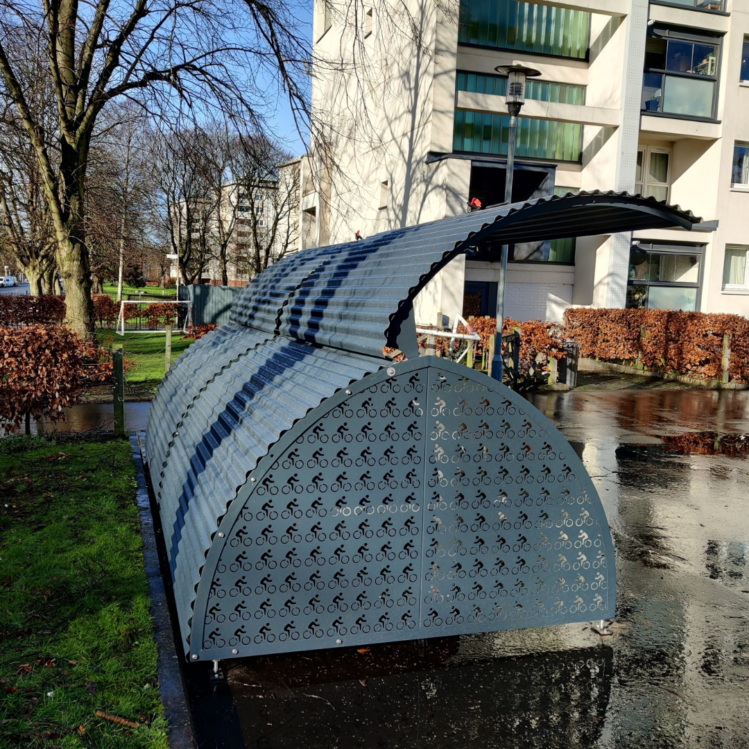 Open VeloBox outside high rise flats